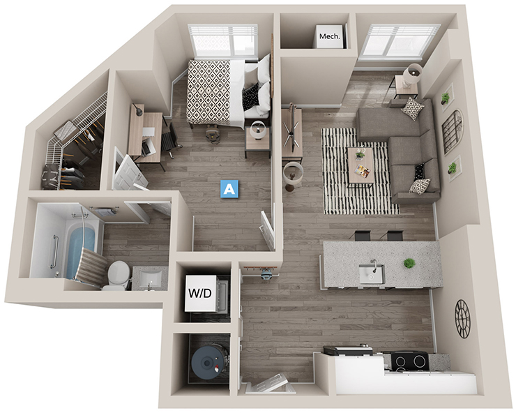 Alpine - 1x1 Floor plan