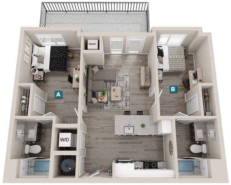 Barley - 2x2 Floor plan
