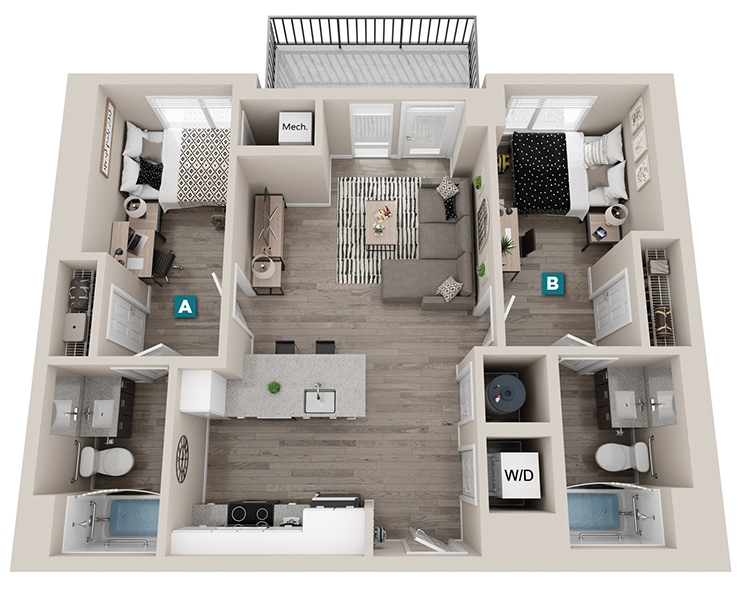 Basswood - 2x2 Floor plan