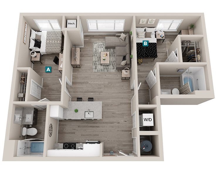 Boxwood - 2x2 Floor plan