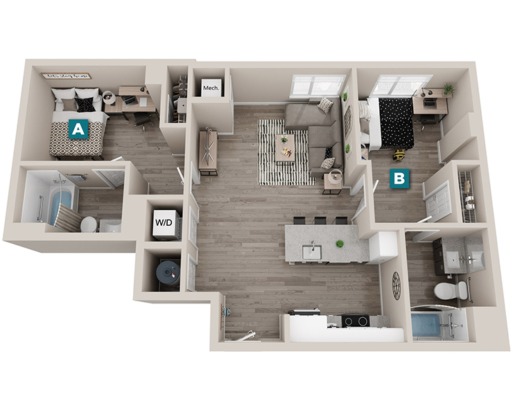 Buckeye - 2x2 Floor plan