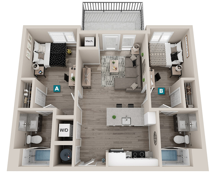 Buckthorn - 2x2 Floor plan