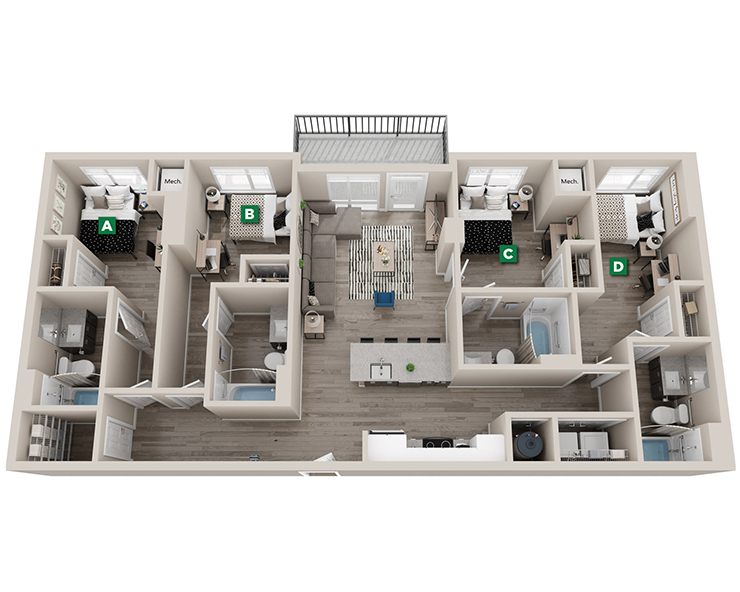 Dade - 4x4 Floor plan