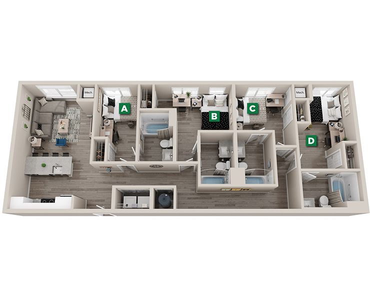 Damson - 4x4 Floor plan