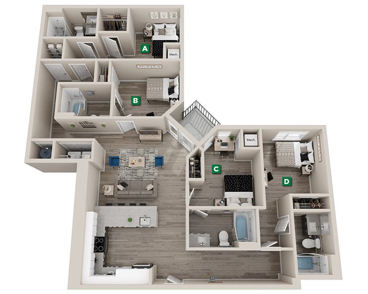 Daphne - 4x4 Floor plan
