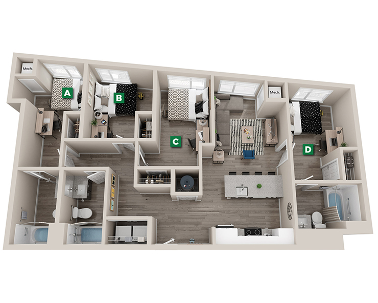 Dawn - 4x3 Floor plan