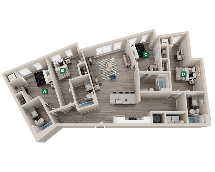 Delta - 4x4 Floor plan