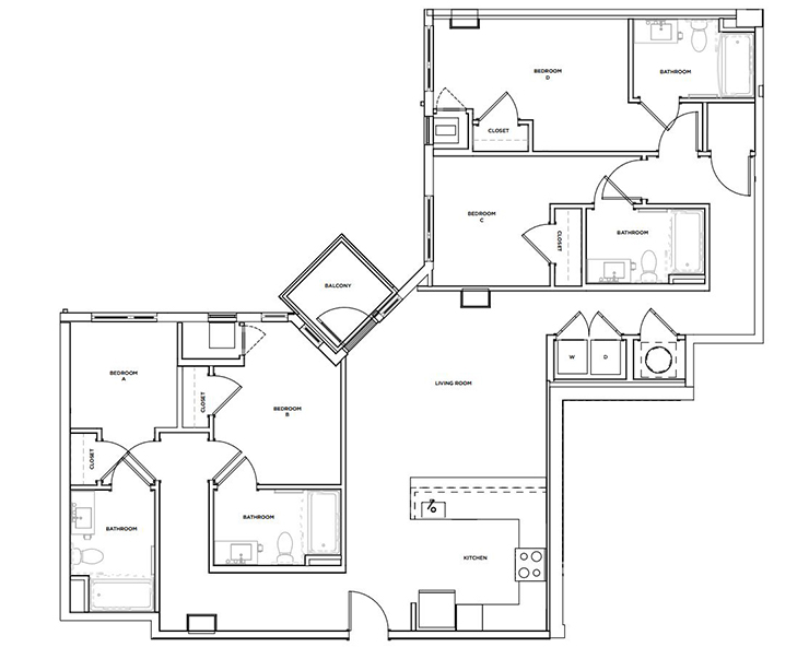 Dudley - 4x4 Floor plan