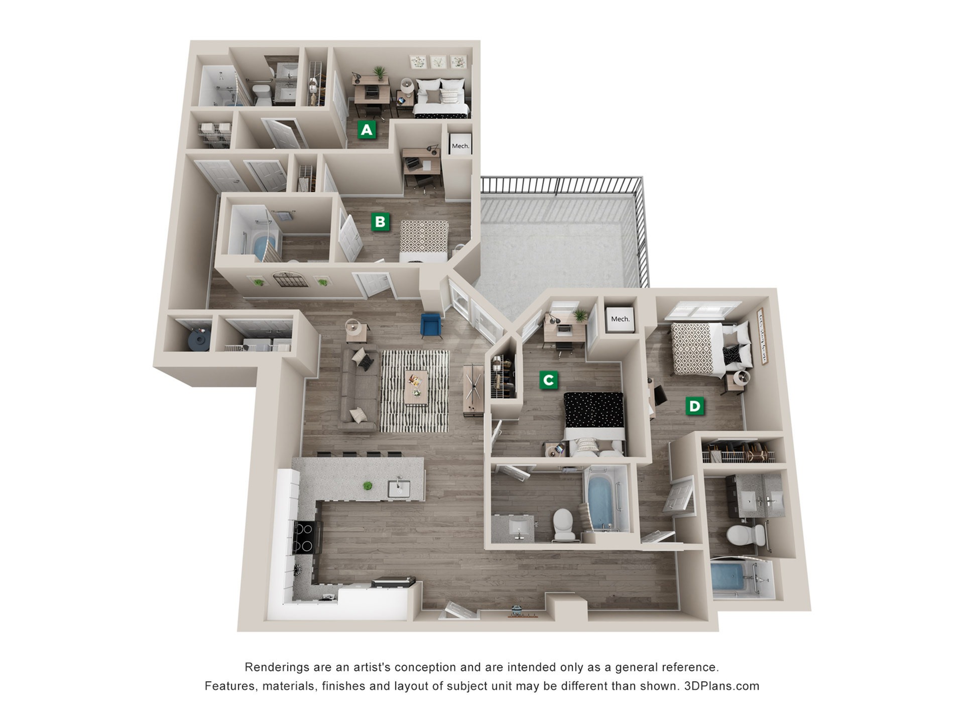Dove - 4x4 Floor plan